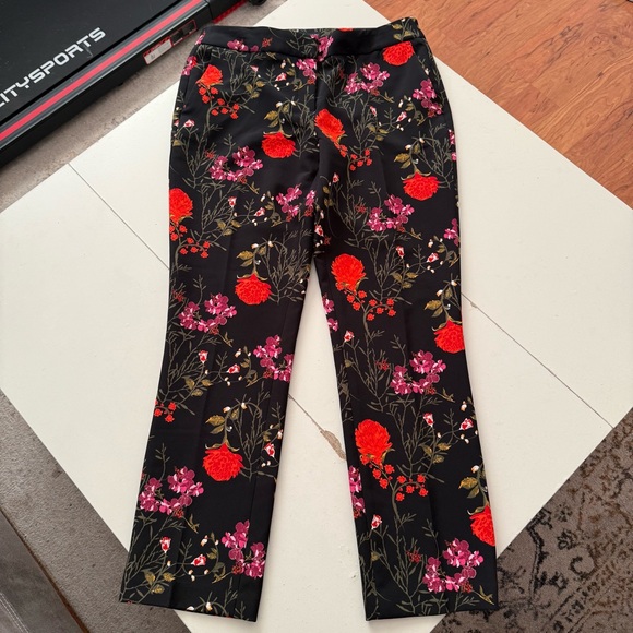 Cynthia Rowley Tropical Floral Ankle Pants Print Boho Maximalist Vibrant Summer - Picture 2 of 8